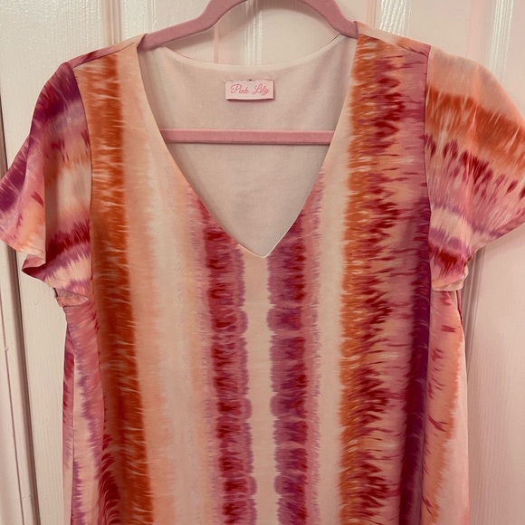 Pink Lily Women's Striped V-Neck Dress - Picture 2 of 5